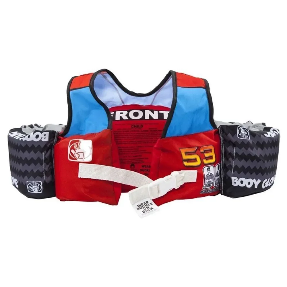 Body Glove Paddle Pals Child's Swim Arm Floaties Vest Race Car Design